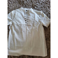 Per uomo Camicia di lino Camicia con colletto alla coreana Camicia popover Camicia Estiva Abbigliamento da spiaggia Camicia casual Semplice Vacanza Casuale Nero Bianco Rosa Vino Manica Corta Scollo a