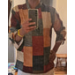 Per uomo Quadri Patchwork Motivo Geometrico Camicia Camicia con Bottoni Manica Lunga Moda Streetwear Designer Casuale Uscire Estate Primavera Autunno Collo alla coreana Stampato cachi+cachi Nero