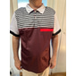 Herren Polo mit Knopfleiste Baumwoll-Poloshirt Lässig Ferien Revers Kurzarm Mode Basic Farbblock Klassisch Sommer Normale Passform Weiß Gelb Burgunderrot Dunkelmarine Blau Polo mit Knopfleiste