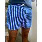 Herren Badehosen Badeshorts Boardshorts Sommershorts Kordelzug Tasche mit Mesh-Futter Gestreift Komfort Schnelltrocknend Kurz Lässig Täglich Ferien Hawaiianisch Klassicher Stil Schwarz 1 # Schwarz