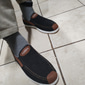 męskie półbuty typu slip-on – oddychające płócienne mokasyny z antypoślizgową podeszwą do codziennego chodzenia i podróżowania