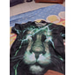 Herr Grafisk Djur Lejon T-shirt T-shirts Roliga T-shirts Kortärmad T-shirt 3D-tryck Rund hals Skjorta Streetwear drivna Casual Dagligen Helgdag Svart Rubinrött Blå Sommar Kläder Plusstorlekar S M L