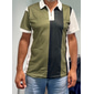 Herr Randig Pikétröjor med dragkedja Golftröja Kortärmad Polotröjor Skjortor med krage Business Casual Arbetskläder Högtidskläder Festivalkläder 3D-utskrift Quarter Zip Polo Svart Vit Blå