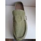 Damen-Slipper aus Wildlederimitat – lässiger, bequemer Flat mit Schnallendetail und gepolsterter Korksohle für den Alltag