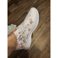 weiße Slip-On-Sneaker für Damen mit Blumenprint und Strasssteinen für die Freizeit