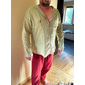 Herr Skjorta Sommarskjorta Standkläder Casual skjorta Svart Vit Gul Rubinrött Grön Långärmad Blommig Huva Semester Ledigt Snörning Kläder Mode Ledigt Andningsfunktion Bekväm