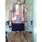 Per uomo Plaid Magliette Polo a Nido d'Ape Maglia da golf Manica Corta Magliette polo Camicie con Colletto Vintage Casual Abbigliamento da vacanza Abbigliamento Formale Abbigliamento da festa Stampa