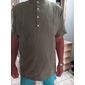 Per uomo camicia di lino Camicia con colletto a fascia Camicia estiva Abbigliamento mare Liscio Da mare Curise Nero Bianco Rosa Blu marino Manica corta Colletto Abbigliamento