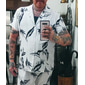 Homens Folhas Plantas Tropicais 2pcs Conjuntos de camisas Camisa havaiana Manga Curta Calças curtas Aberto para a Lateral Tropical Moda Havaiana Rua Casual Havaiana Imprimir Verão Primavera Branco
