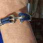 pulsera para hombre, robusta pulsera de cuero de vaca, brazalete de pulsera con ancla vintage multicapa - azul con ancla plateada