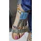 sandali con zeppa da donna con decorazioni in strass – comodi cinturini elastici e dettagli con motivi floreali per un abbigliamento casual estivo