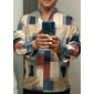 Per uomo A righe Quadri Motivo Geometrico Camicia Camicia con Bottoni Manica Lunga Moda Streetwear Designer All'aperto Streetwear Quotidiano Estate Primavera Autunno Collo alla coreana Stampato