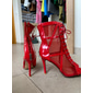 bottes de danse à lacets en similicuir verni noir pour femmes, chaussures de performance à talons hauts et à bout ouvert pour la danse latine, la salsa et la danse de salon