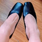 ballerines noires pour femmes – chaussures à enfiler en similicuir souple pour le travail, les loisirs et le quotidien
