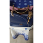 dames marineblauwe en roze handtas met hartvormige kwastbedel – elegante imitatieleren crossbody en tote bag voor dagelijks gebruik