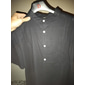 Per uomo camicia di lino Camicia Guayabera Camicia con colletto a fascia Camicia estiva Abbigliamento mare Maglietta informale Liscio Da mare Curise Nero Bianco Blu Verde Manica corta Colletto alla