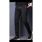Homme Remise de diplôme Dress Pants works Pantalons Pantalon chino Pantalons de Costume Fermeture éclair Uni Longueur cheville Mariage Soirée Travail Mode Affaires Bleu Clair Noir Micro-Élastique