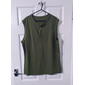 Herr Linne Undertröjor Ärmlös tröja Ärmlös Henley Sommar Slät Mode Muskel Utomhus Utekväll Gym Svart Vit Brun Topp t-shirt för män