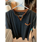 Per uomo Maglia Henley Maglietta Maniche Corte Semplice Moda Designer Essenziale Tasca Frontale Scollo a V Vacanza Streetwear Uscire Estate Nero Blu marino Grigio chiaro Maglietta Henley