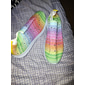 Damen-Sneaker zum Hineinschlüpfen in Regenbogenfarben – farbenfrohe Sportschuhe aus Strick mit Strassverzierungen für die Freizeit und zum Spazierengehen