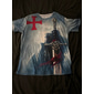 Herrarnas Crusaders Unisex Templar Kors Grafiska Tryck Soldat T-shirt Sliten T-shirt Kort Ärmar T-shirt 3D Print Crew Neck T-shirt Sport Designer Casual Utomhus Gata Daglig Ljusgul Svart