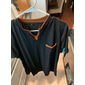 Per uomo Maglia Henley Maglietta Maniche Corte Semplice Moda Designer Essenziale Tasca Frontale Scollo a V Vacanza Streetwear Uscire Estate Nero Blu marino Grigio chiaro Maglietta Henley