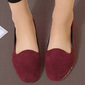 Femme Ballerines Ballerines Grandes Tailles Chaussures souples Marche Couleur unie Talon Plat Bout rond Décontractées Confort Minimalisme Polyuréthane Vin Noir Rouge