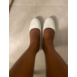 Femmes Chaussures plates Ballerines Grande Taille Chaussures souples Quotidien Promenade Couleur Unie Découpé Talon plat Occasionnel Confort Minimalisme PU Noir Blanche