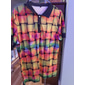 Voor heren Grafisch Neon Poloshirts Golfshirt Korte mouw Poloshirt Overhemden met kraag Casual Vakantiekleding Rave-kleding Feestoutfits Knop 3D-afdrukken Geel Paars