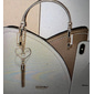 dames marineblauwe en roze handtas met hartvormige kwastbedel – elegante imitatieleren crossbody en tote bag voor dagelijks gebruik