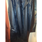 Hombre Chaqueta de cuero sintético Gabardina larga Otoño Invierno Poliuretano Resistente al Viento Ropa de calle Ropa Vintage Bolsillo Diseño Botonadura Simple