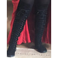 bottes en daim à lacets au-dessus du genou pour femmes avec talon plat – élégantes et confortables pour une tenue décontractée et hivernale