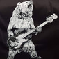 Mannen's Grafische T-Shirt Rockbeer Die Basgitaar Speelt - Korte Mouwen Grappige Dier Muziek Liefhebber
