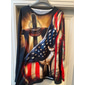 4 de julio de 2026 250° Día de los Caídos camiseta de manga larga de cuello redondo gráfica patriótica vintage desgastada impresión 3D bandera americana bandera nacional veterano camiseta de manga