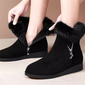 bottines noires pour femmes avec bordure en fausse fourrure - design élégant, coupe confortable, doublure chaude, parfaites pour les sorties décontractées d'hiver et au quotidien