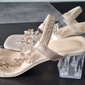 sandali da donna con tacco trasparente decorato con fiori e strass – eleganti scarpe aperte con tacco alto per matrimoni e occasioni speciali