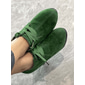 Damen-Oxford-Schuhe aus blauem und grünem Wildleder mit Schnürung und Absatz – Plateau-Stiefeletten im Vintage-Stil für lässige und elegante Outfits