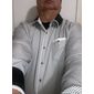 Homme Chemise Chemise boutonnée Chemise à col Pois Mariage Extérieur Noir Blanche Rouge bleu marine manche longue Col rabattu Eté Printemps Vêtement Tenue Imprimer