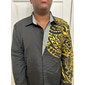 Camisa casual de vestir para hombre con estampado tribal de tótem, abotonada, con solapa, manga larga, ideal para fiestas, eventos sociales, regalos de cumpleaños y como prenda de vestir de diseñador.