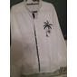 Per uomo Blocco di colori Albero di Cocco Foglie Camicia Camicia hawaiana estiva Camicia Aloha Manica Lunga Camicia Collo alla coreana Moda Streetwear Designer Casuale Quotidiano All'aperto Blu
