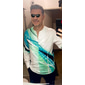 Homme Chemise Chemise habillée Dégradé Extérieur Occasionnel Bleu vert Rouge Bleu Orange manche longue Col en V Été Automne Vêtement Tenue Imprimé