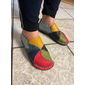 mocasini de dama patchwork colorati din imitatie de piele | Pantofi casual cu slip-on cu design cusut manual pentru purtarea zilnică și confort