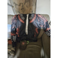 Hombre Estampados Sudadera Sudaderas Ropa de calle Design Casual Manga Larga Con Capucha Deporte Diario Deportes Festivos Negro + marrón Negro Blanco Amarillo Marrón Cremallera Estampado Primavera