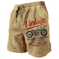 Herr Bokstav Årgång Motorcyklar Svett shorts Beach Shorts Terry Shorts Medium Midja Vintage Ledigt Dagligen Helgdag Streetwear Snörning Elastisk midja 3D-utskrift Designer Kläder
