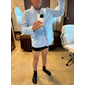 Per uomo Camicia Camicia di lino Camicia Estiva Camicia casual Camicia con Bottoni Semplice Vacanza Crociera Nero Bianco Rosa Blu Manica Lunga Colletto alla coreana Estate Primavera & Autunno