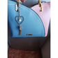 marinblå och rosa handväska för kvinnor med charm med hjärttofs – elegant crossbody och tygväska i konstläder för dagligt bruk