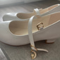 Witte Mary Jane-schoenen voor meisjes – prinsessenpumps met lage hak en maanbedel voor bruiloften, feesten en formele gelegenheden