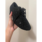 Women's Black Lace Dance Shoes with Mid Heel - Elegant Sequin Latin and Ballroom Shoes for Performance