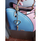 marinblå och rosa handväska för kvinnor med charm med hjärttofs – elegant crossbody och tygväska i konstläder för dagligt bruk
