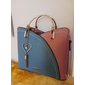marinblå och rosa handväska för kvinnor med charm med hjärttofs – elegant crossbody och tygväska i konstläder för dagligt bruk
